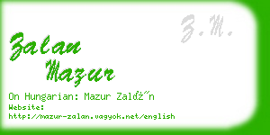 zalan mazur business card